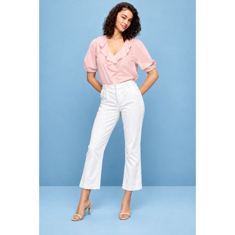 LOFT Women's Kick Crop Jeans Denim Patch Pockets Sz 12, White